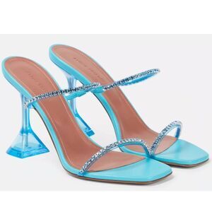 Amina Muaddi Gilda embellished PVC mules size 38